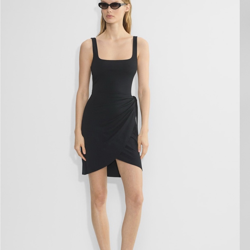 Artizia Elegant Black Sleeveless wrap Dress L/ NWOT